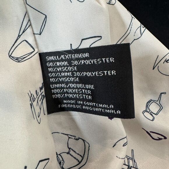 Via Spiga Asymmetrical Front Zipper Double Breasted Wool Blend Coat Size 12 EUC - Picture 8 of 10